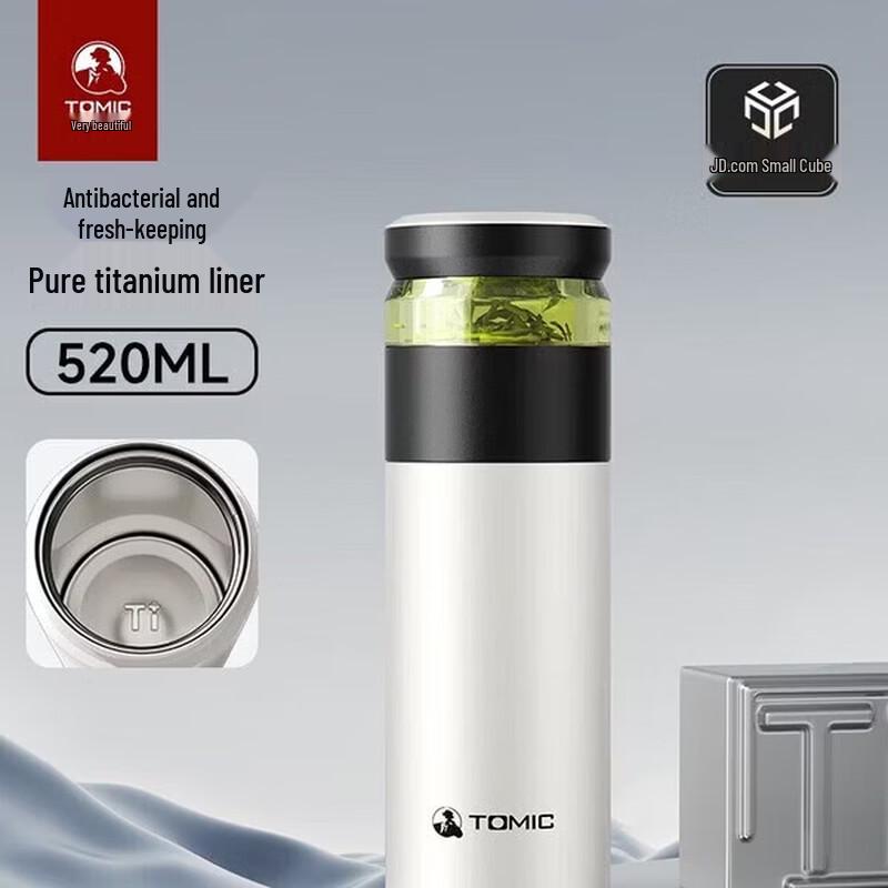 TOMIC Pure Titanium Liner Insulated Tea Infuser Mug