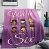 1PC SIX the Musical Print Flannel Blanket, High quality Comfortable for All Seasons, Home Decor, Warmth and Comfort, Perfect for Christmas Gifts164