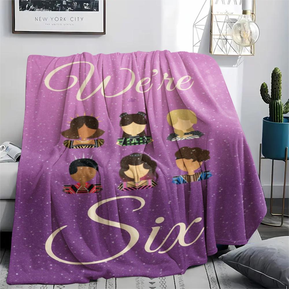 1PC SIX the Musical Print Flannel Blanket, High quality Comfortable for All Seasons, Home Decor, Warmth and Comfort, Perfect for Christmas Gifts164