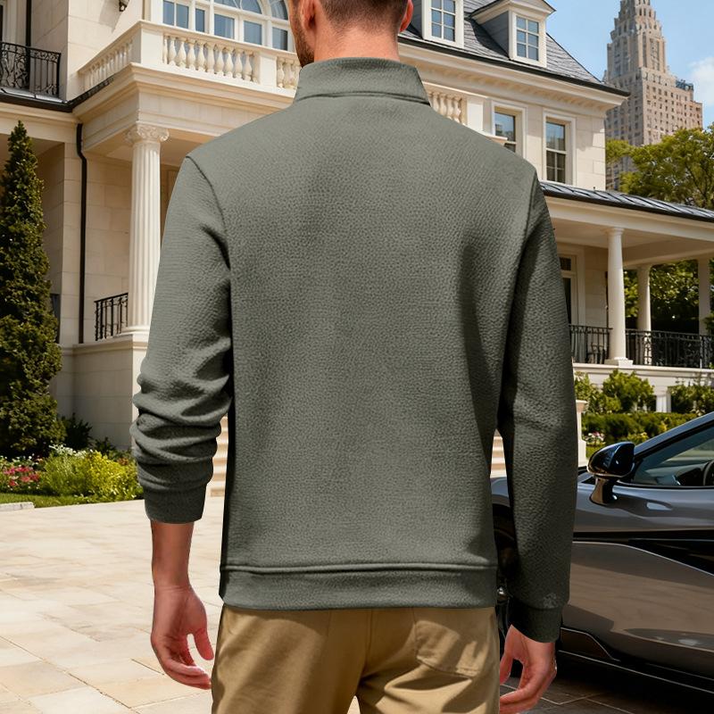 Outdoor Men Heavyweight Sweatshirts Pullover Half Zipper Hoodie Men Gym Autumn Winter Solid Warm Pull On Sweatshirt