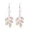 Fashion Pearl Leaf Earrings, Baroque Bridal Jewelry, Greek Muse Earrings