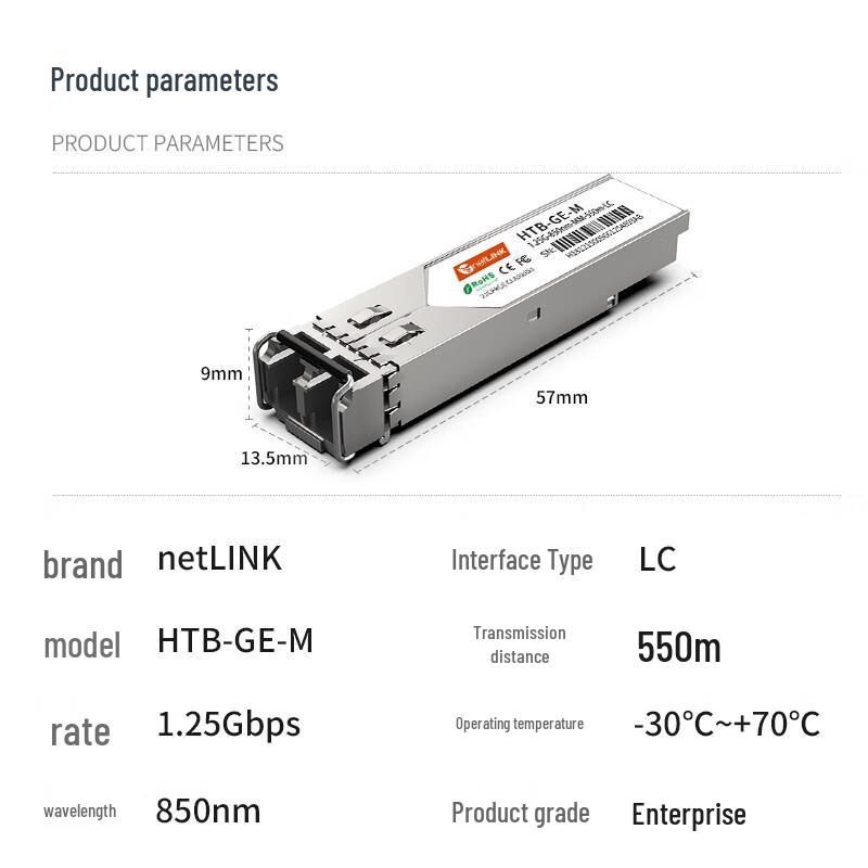 netLINK Gigabit SFP Multimode Dual Fiber Optical Module