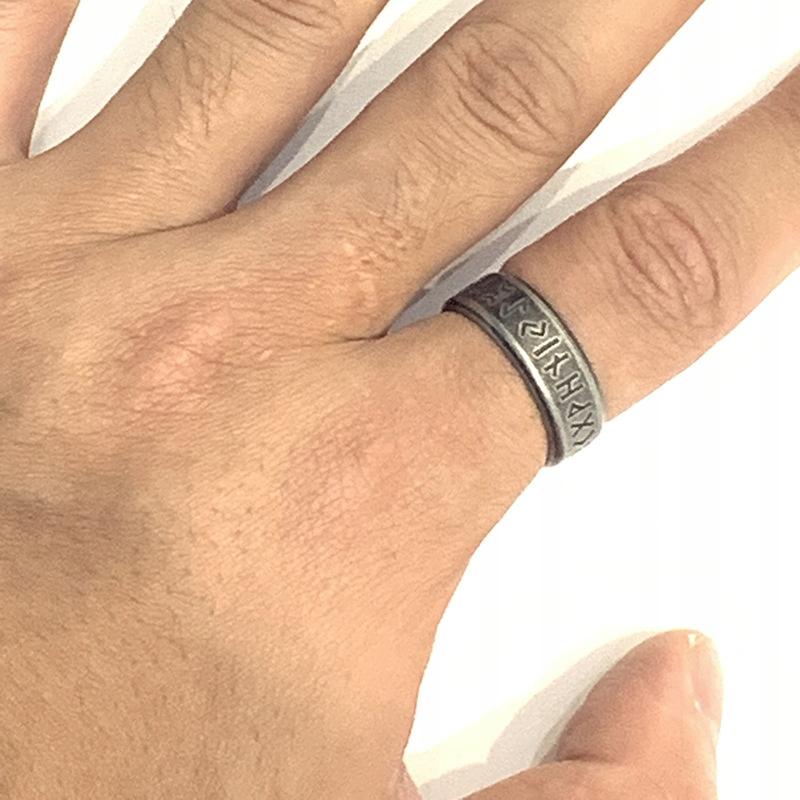 Viking 316L Steel Silver Ring Amulet 212
