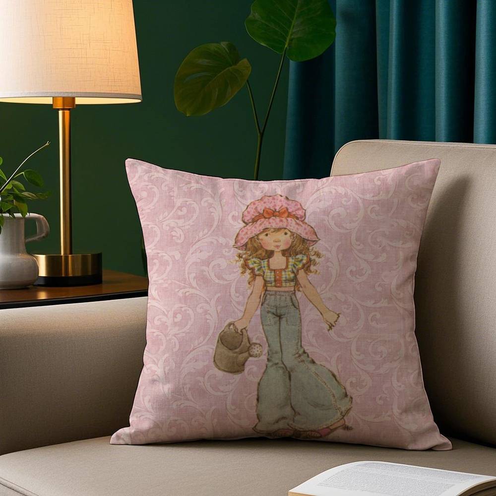Cute Sarah Kay Girl Pillow Case Short Plush Print Cushion Cover Square Throw Pillow Covers Sofa Home Decor