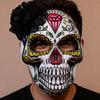 Day of The Deads Mask Sugar Skull Mask with Rose Decorations Masquerades Mask for Halloween Cosplay Party Costume Gifts