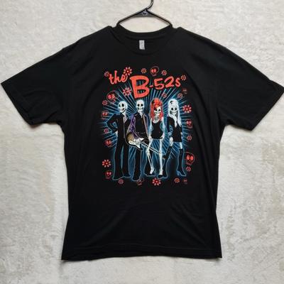 B52's The B-52's Skull Day of the Dead Band Tee Shirt Adult Size XL Black Y2K