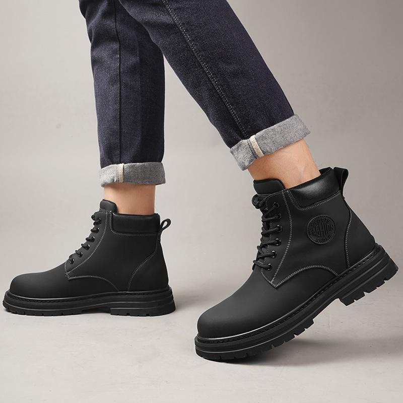 Male and female couples single boots thick-soled big-head Martin boots retro locomotive tooling boots 38