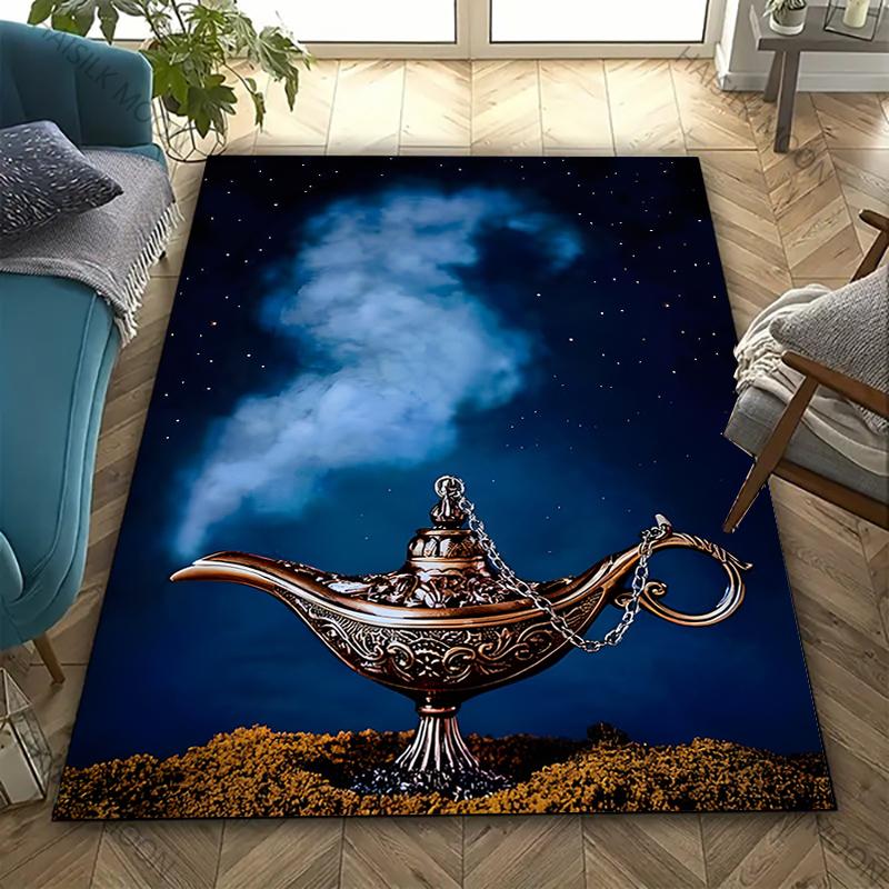 3D Wishing Lantern Pattern Carpet for Living Room Kids Bedroom Mat, Sofa Doormat Floor Rug Anti-slipTapete Decor Mat Funny Gift