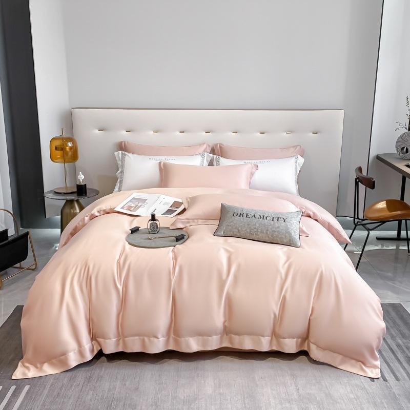 Set de patru piese din bumbac cu capse lungi, 100 de conturi