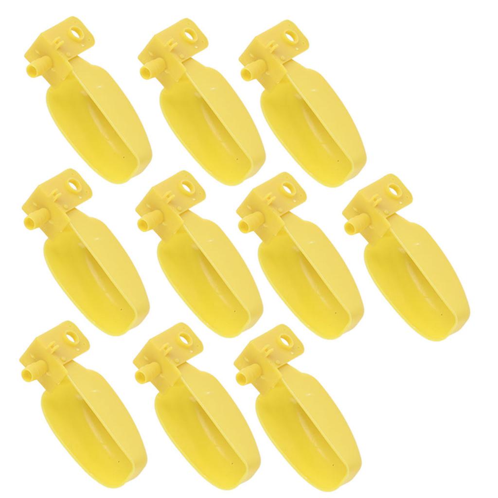 10Pcs Automatic Waterers Yellow Drinking Cups Bowl for Quail Chicken Birds Large Size