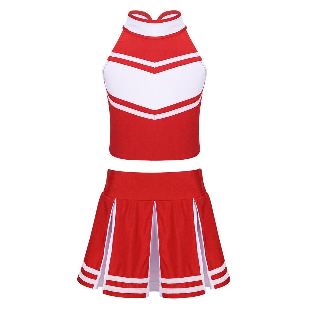 Kinder Mädchen Cheer Leader Kostüm Schuluniform Cheerleading Outfit Karneval Party Cosplay Kostüm