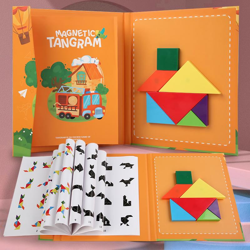 Magnetic Tangram Educational Puzzle for Children - Creative Assembly Toy for Early Learning