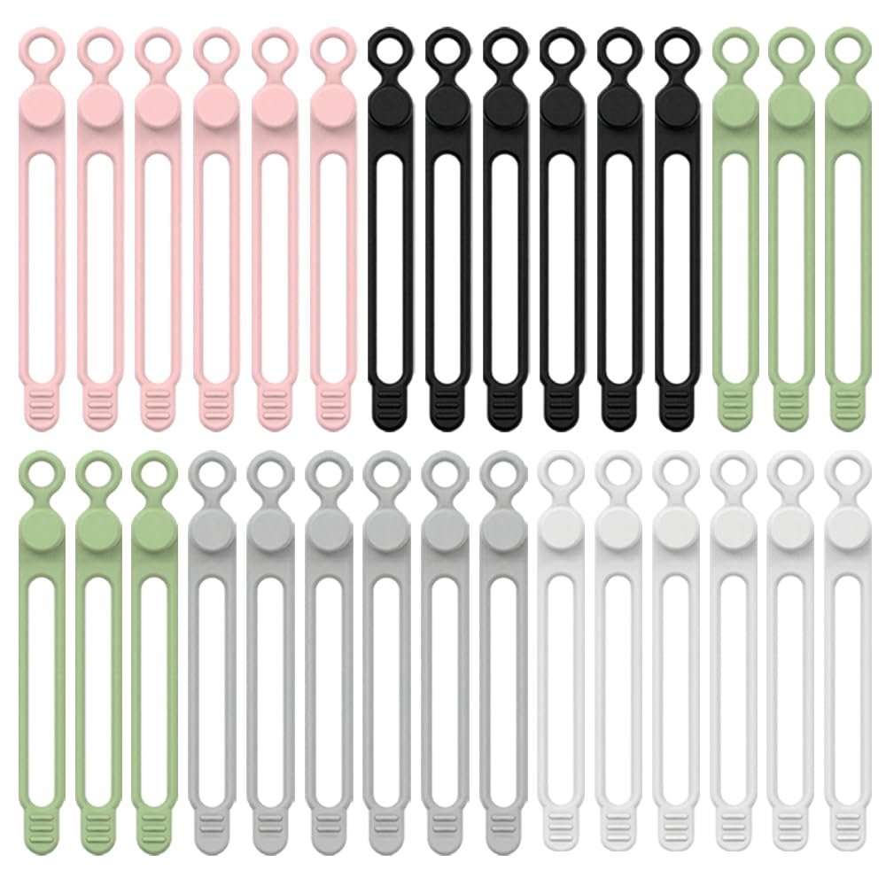 2026 Upgrade Silicone Cable Ties,Cable Management Headphone Organizers,Reusable Cord Management Wire Organizers for Cords,Home Office Travel Gadgets