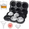 Mikiwon 2-inch Rose Ice Cube Tray with Cover, 3-Cavity Silicone Rose Ice Tray & 3 Diamond Ice Ball Maker, Easy-Release Large Ice Cube Formers for Chil