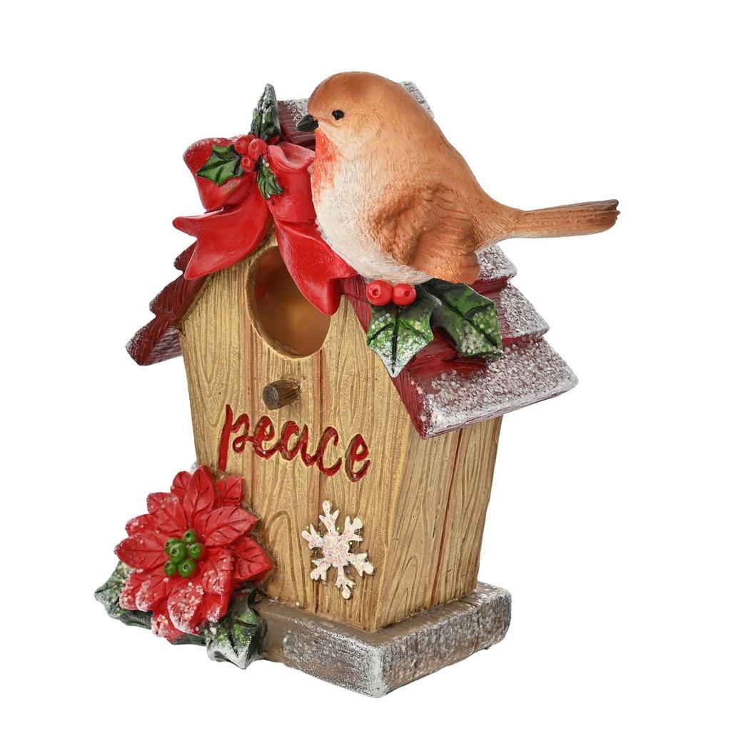 Robin Bird House Figurine