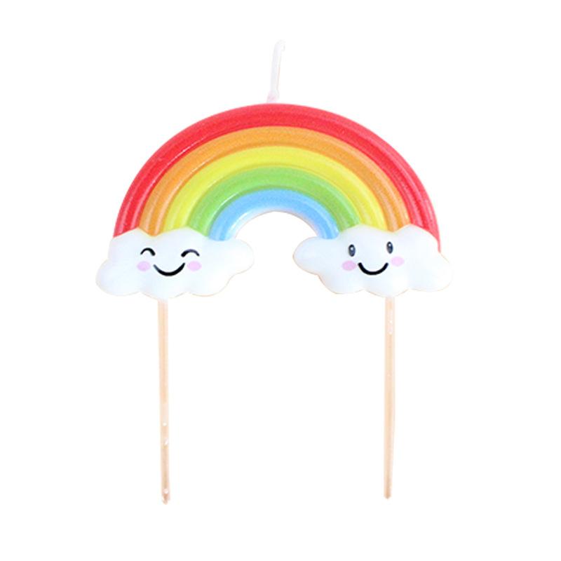 Cute Memory Frozen Rainbow Candles Personalized Creative Sun Rainbow Cloud Cartoon Decoration Supplies