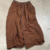 Johnature Pantaloni cu dungi pentru femei Talie elastică Culoare solidă Pantaloni de toamnă Largi Curea Stil chinezesc Pantaloni lungi pentru femei