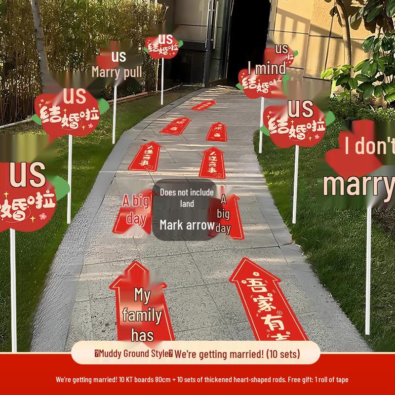 Outdoor Wedding Aisle Balloons - Double Happiness Yard Decorations