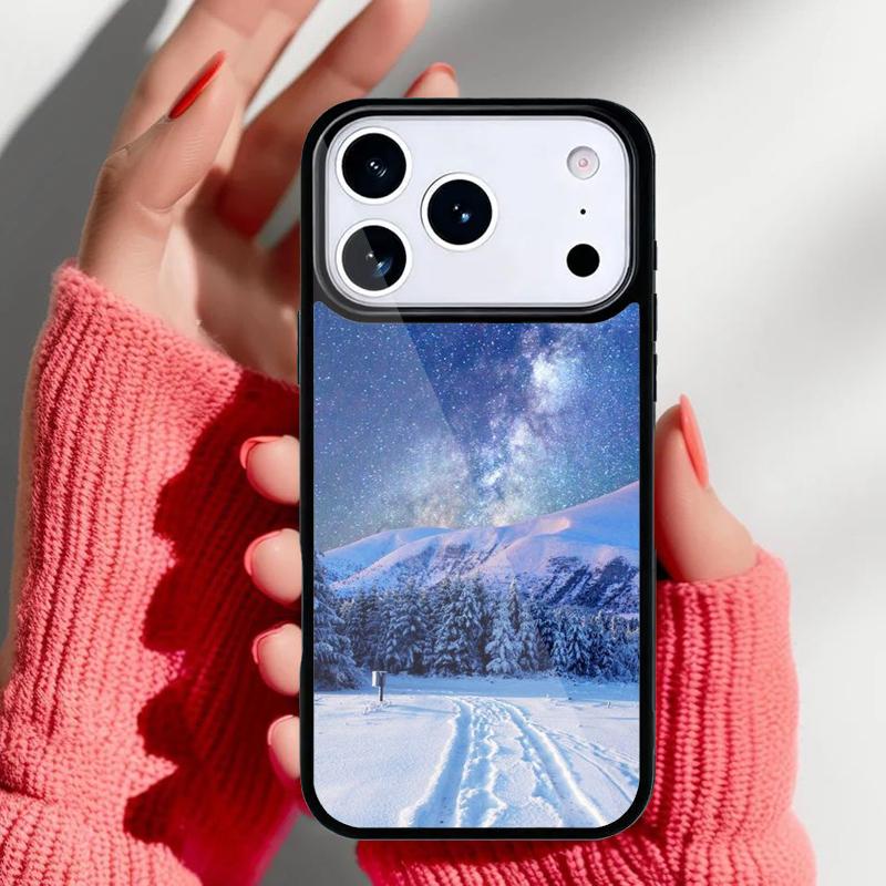Landscape Winter Light Snow Phone Case for iPhone 17 16 15 14 13 Pro Max Back Cover for 12 11 Pro Coque