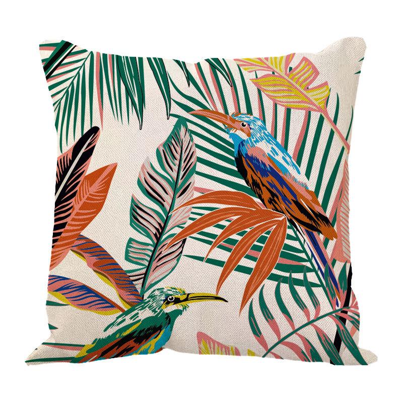 Linen Pillowcase Ins Tropical Plants Home Decoration Supplies Nordic Green Plants Design Sand Cushion Cover