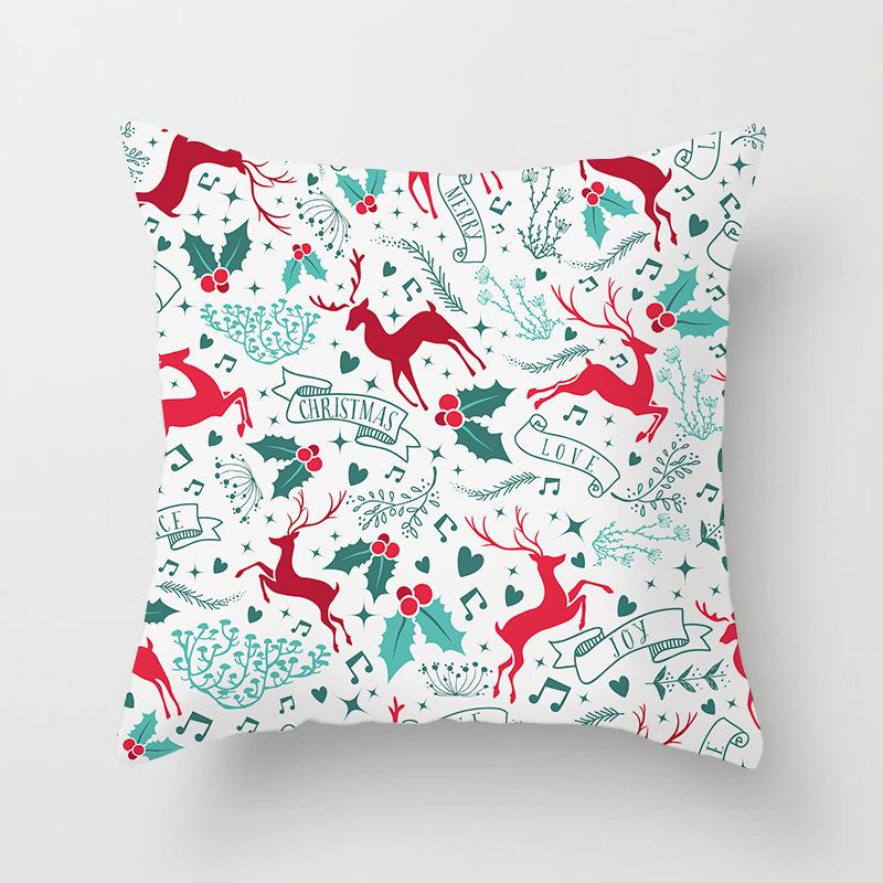 New Christmas Printed Linen Pillow Cover Sofa Cushion Cover Home Furnishings