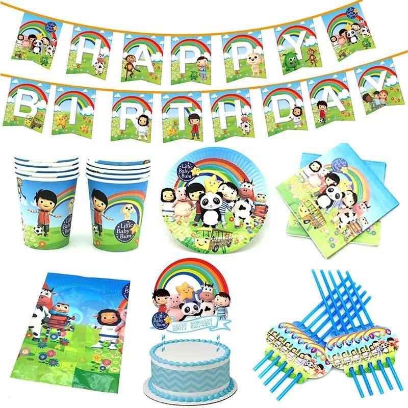 Little Bum Baby Theme Birthday Party Supplies Decor Tableware Tablecloth Banner