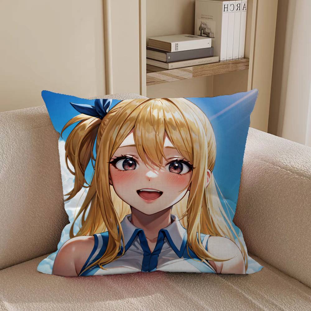 Anime Fairy Tail Stitch Lucky Dragon Pillow Cover Sofa Cushion Cover Home Room Decoration Children Gift