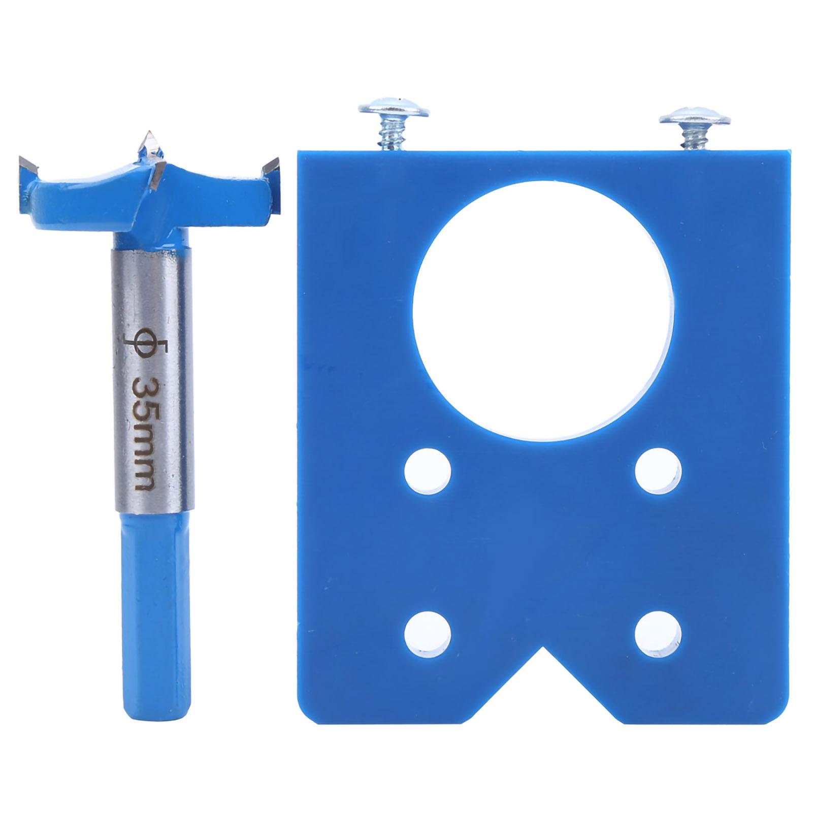 

Фрезер для петель Синий Точный Локатор Направляющая для сверления дверей Набор столярных инструментов 35 мм