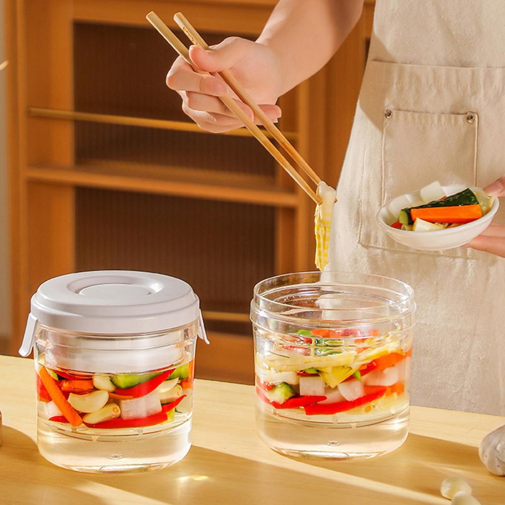 New Kitchen Press Type Food Strainer with Steel Spring Vegetable Dehydrator Reusable Pickle Container for Olive Cucumber Keeper