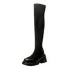 Suede Thin Elastic Boots Women's Autumn and Winter New Small Height-increasing Boots Thick-soled Waterproof Table Over the Knee Boots