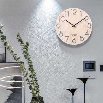 12-inch Wall Clock, Fashionable and Simple, Mahogany Quartz, Nordic Creative Wall Clock, Silent Wooden, Living Room Wall Clock