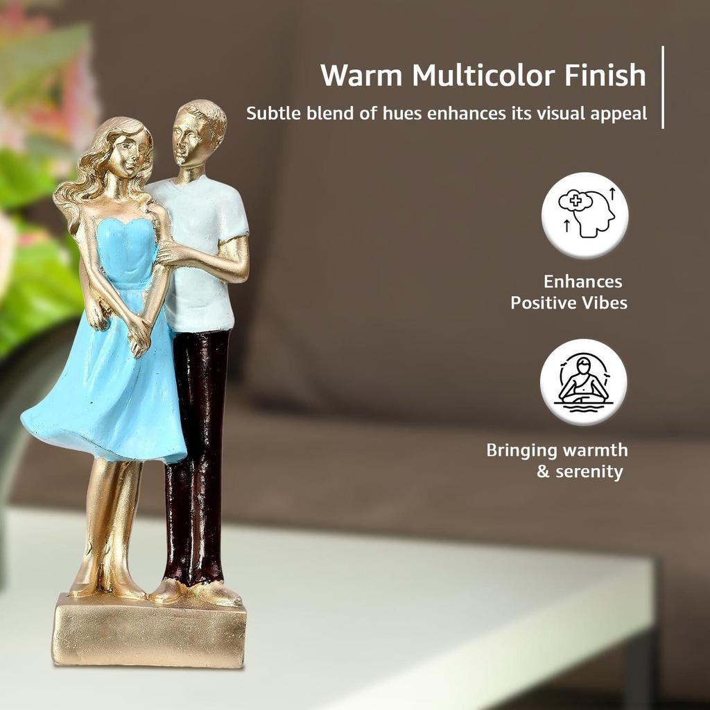 Romantic Embrace Couple Figurine | A Heartfelt Symbol of Love & Devotion | A Beautiful Addition To Any Space – Pack of 1, Multicolor