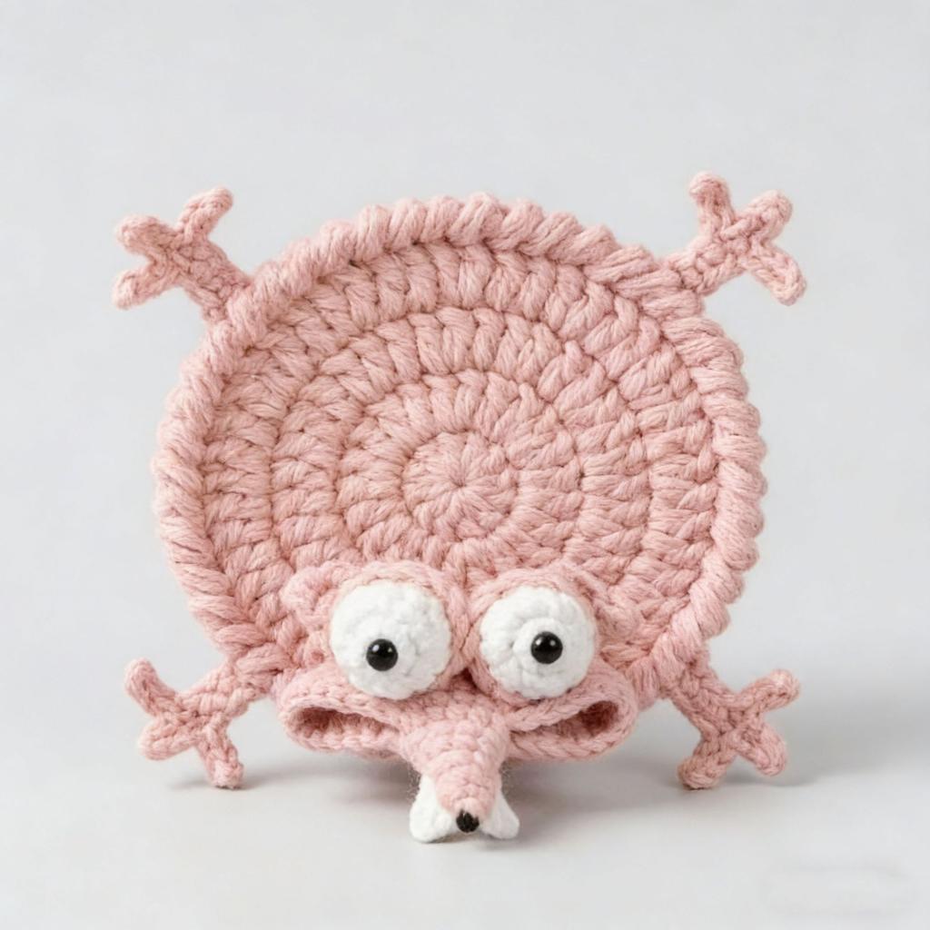 Finished Handwoven Animal Cup Coaster Creative Crochet Coffee Cup Coaster Desk Decor