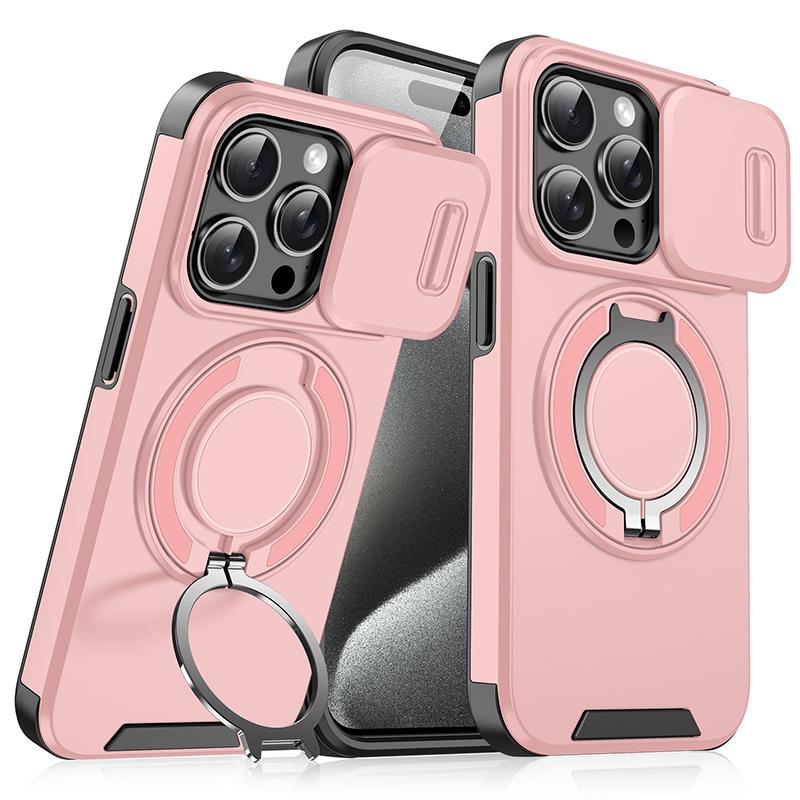 360°Rotating Hidden Metal Ring Car Holder Soft TPU+Hard PC Bumper Phone Case For IPhone17 15 Pro Max 13 12 11 14 Plus 16 Pro Max