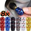 1-8pcs Universal Car Skull Style Antirust Copper Core Motorcycle Bike Car Wheel Tyre Tires Valve Stem Caps Exterior Accessories Stem Caps1