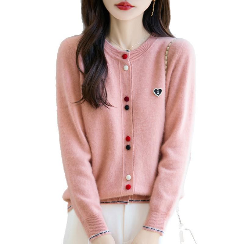 2025 Autumn/Winter Women's Knitted Wool Cardigan: Loose Long Sleeve Sweater, High-End Ladies Outerwear.