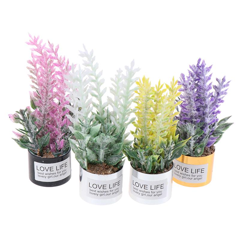1:12 Dollhouse Toy Miniature Fake Plant Lavender Flower Arrangement Accessories Dollhouse Decoration