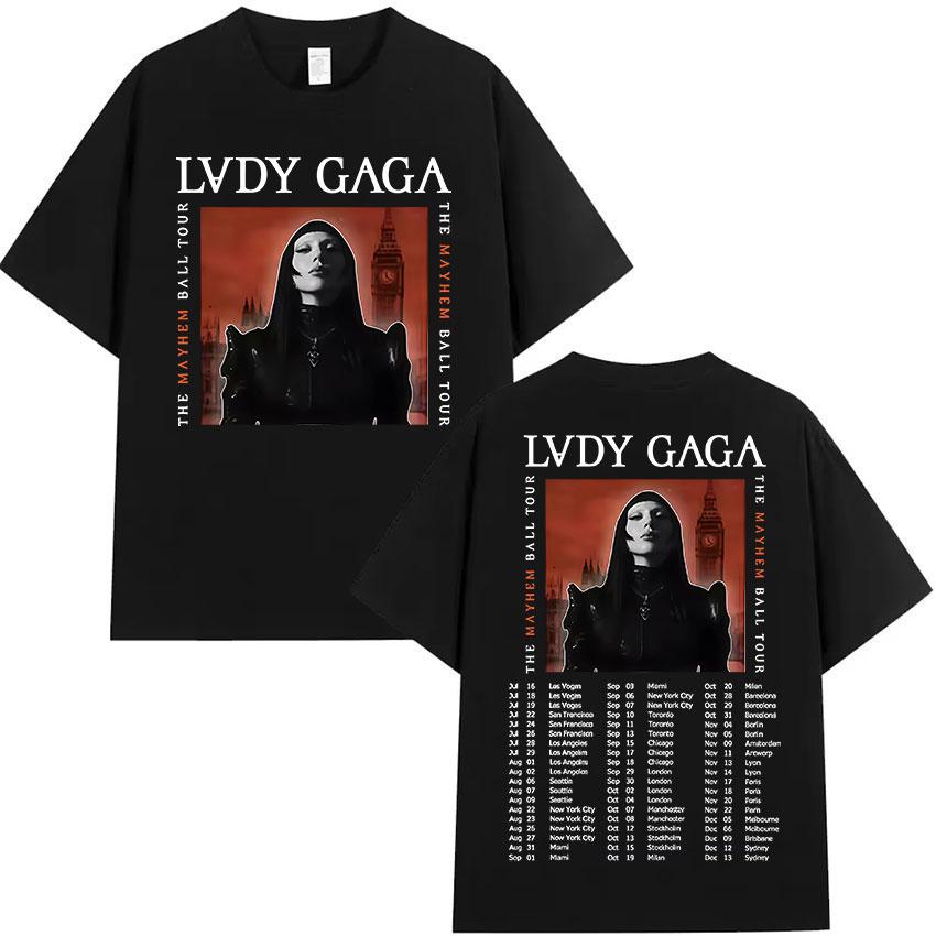 

Limited Lady Gaga Mayhem Tour Album Graphic T Shirts Unisex Fashion Harajuku TShirt Vintage Short Sleeve Tees 2026 New Summer S