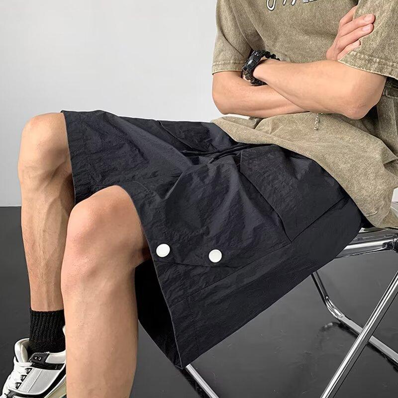 Quick-drying Workwear Charge Shorts Men's Summer Design Sense Rivet Straight Casual Pants for Men