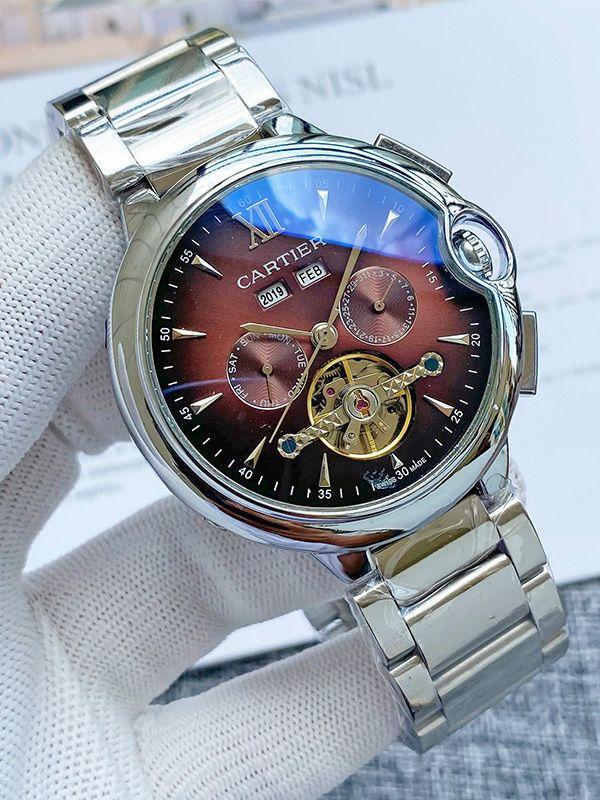 Men's Fashion Executive Watch Automatic Mechanical Watch Leather Strap Watch