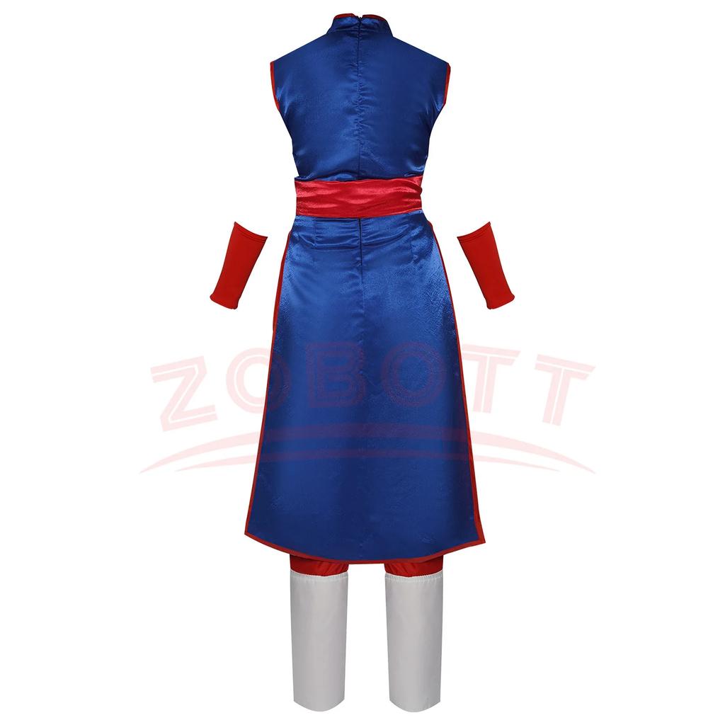 Anime Dragon Cos Ball Chichi Cosplay Costume Shirt Blue Uniform Props Cheongsam Women'S Uniform Dress Halloween Party Set Gift