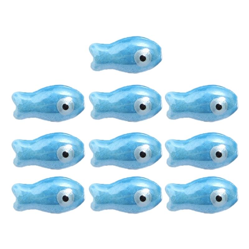 10 Pieces Artistic Double Sided Ceramic Fish Beads Crafting Supplies Spacers For Homemade Jewelry Phone Chains