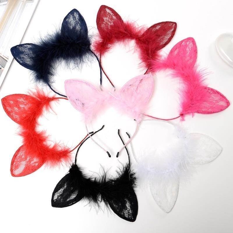 Sexy And Cute Cat Ear Lace Headband Playful And Adorable For Cosplay A Trendy Headband Decoration Sexy Furry Headband