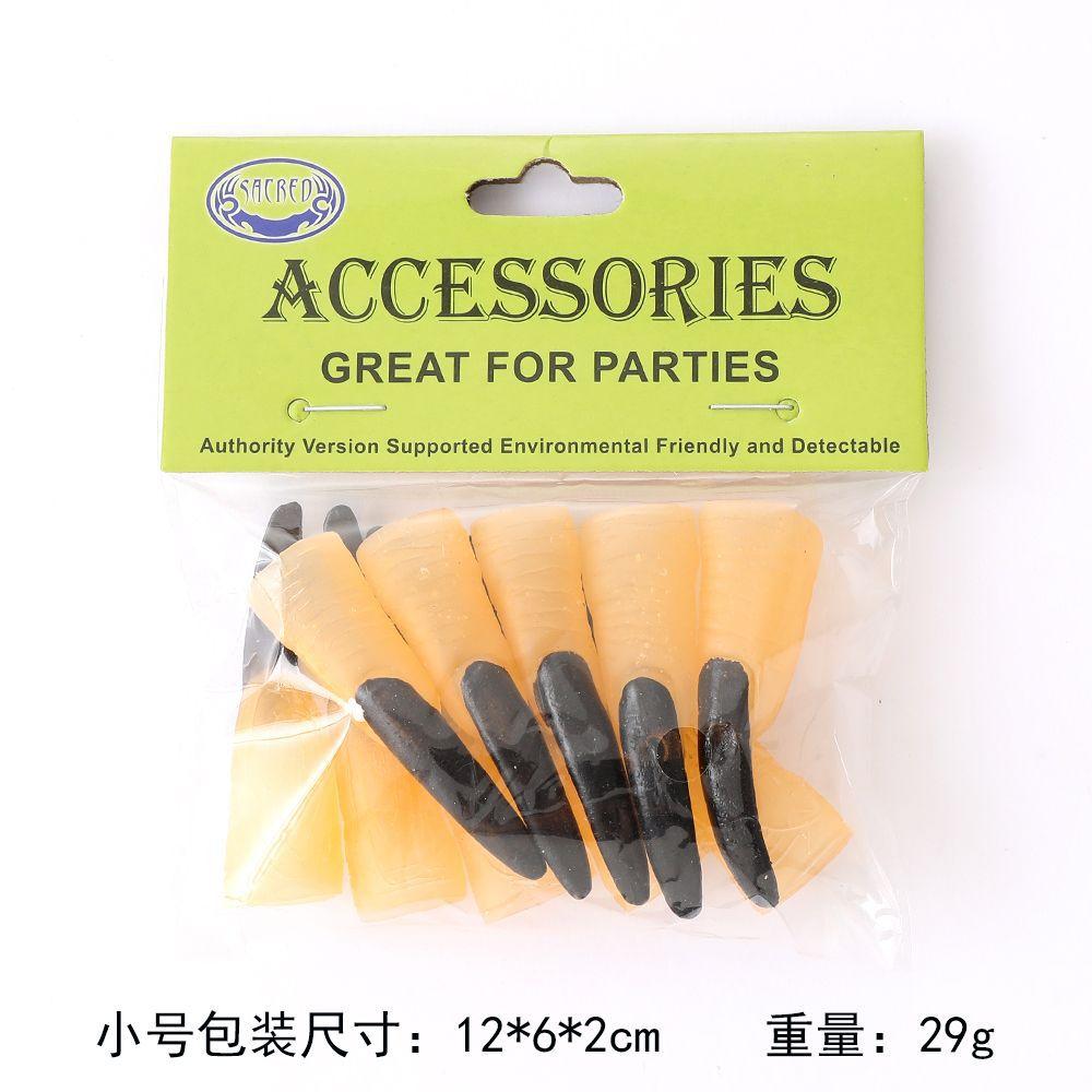 

Halloween Nail Ghost Zombie Vampire Costume Finger Ear Eye Party Costume Ball Props Flesh Colored Soft Rubber Finger Cots