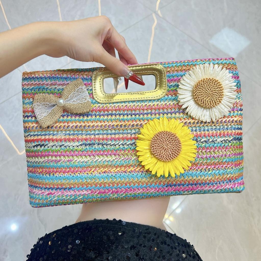 Hand-held Bag with Strap, Single Shoulder Crossbody Bag, Woven Handbag Casually