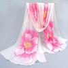 Scarf Floral Fashionable Chiffon Neckerchief Women Graceful Shawl for Dating
