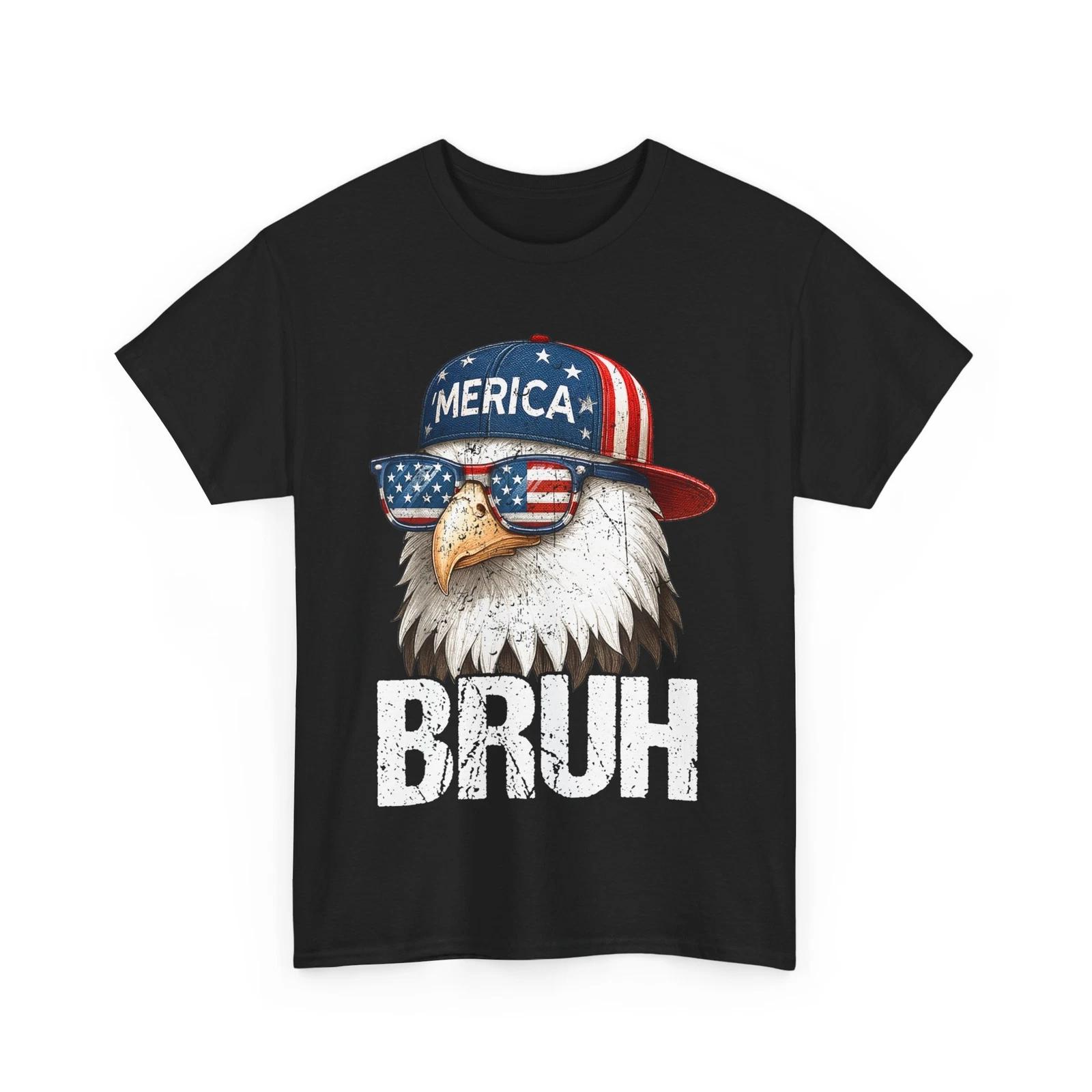 Bruh 4th of July Eagle American Patriotic Fourth of July Freedom T-Shirt M