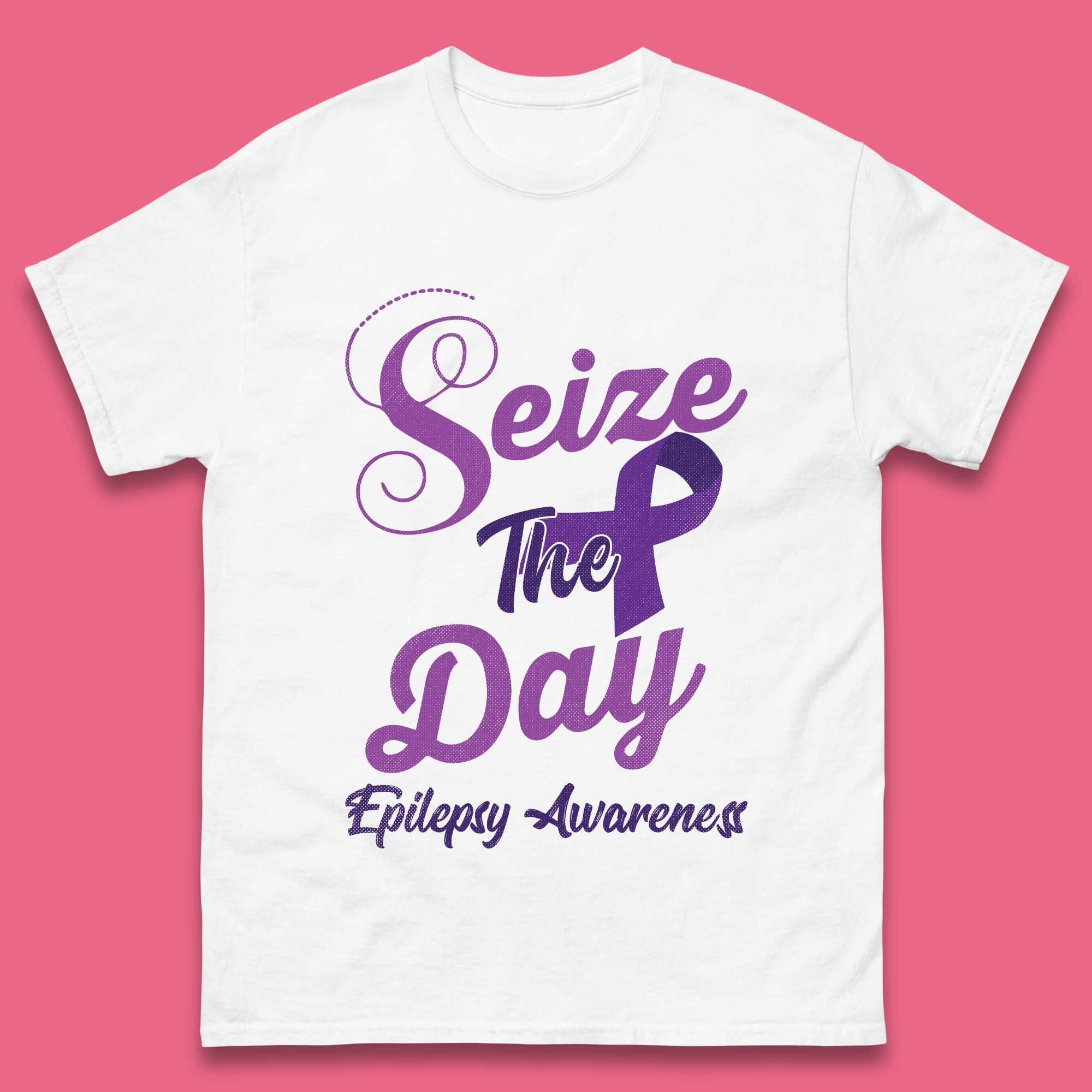 Seize the Day Epilepsy Awareness Mens T-Shirt Womens Tops Tees L