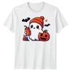 Halloween TShirt Ghost Pumpkin Iced Coffee Spooky Graphic Adults Kids Tee