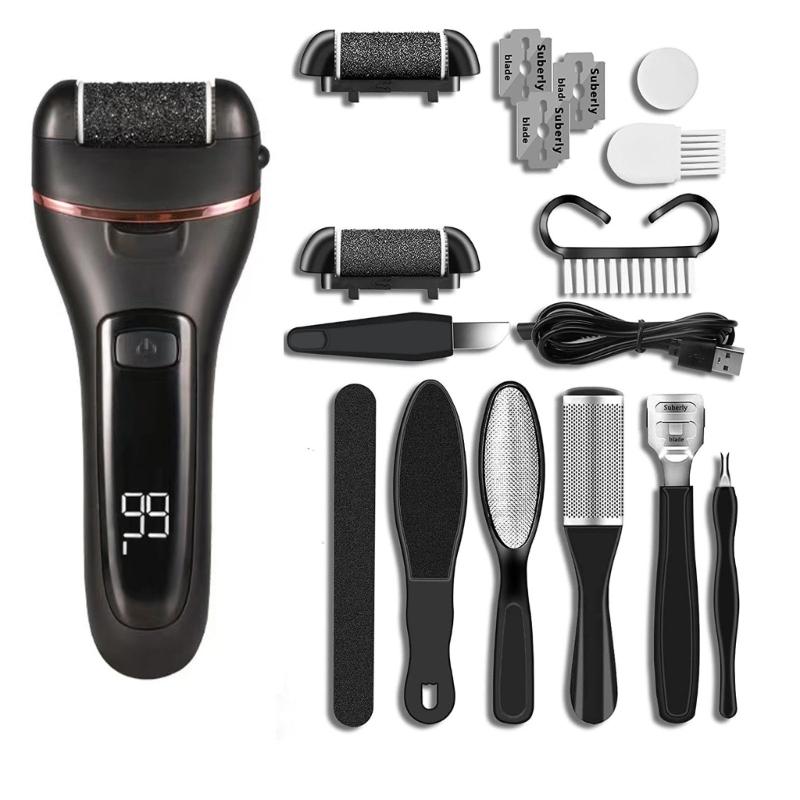 

Electric Foot Grinder Portable File Heels Vacuum Callus Remover Foot Care Hard Cracked Pedicure Tools ABS Material чёрный